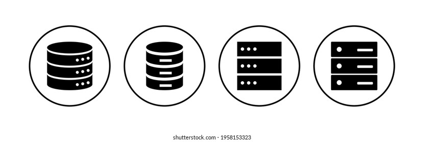 Database icon set. database vector icon