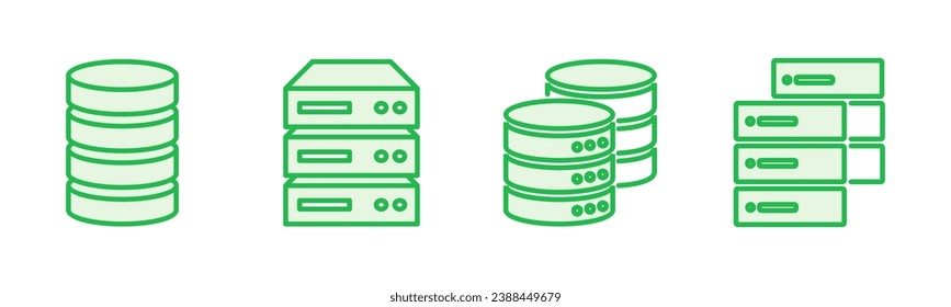 Database icon set. database vector icon