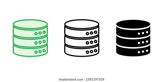 Database icon set. database vector icon