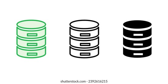 Database icon set. database vector icon