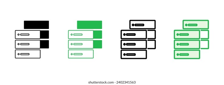 Database icon set. database vector icon