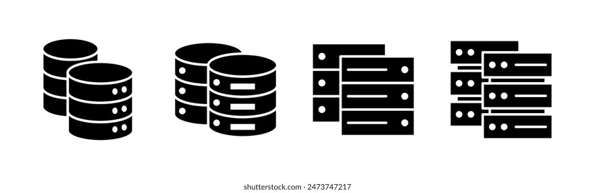 Database icon set. database vector icon