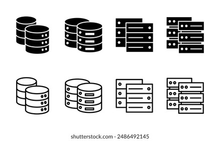 Database icon set. database vector icon