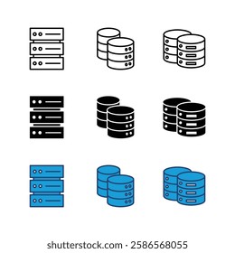 Database icon set. database vector icon