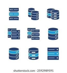 Database icon set. database vector icon