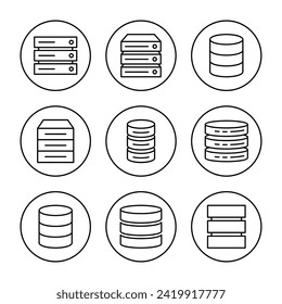 Database icon set vector. database sign and symbol
