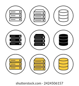 Database icon set vector. database sign and symbol