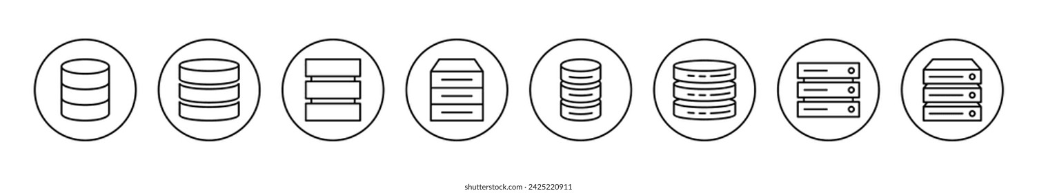 Database icon set vector. database sign and symbol