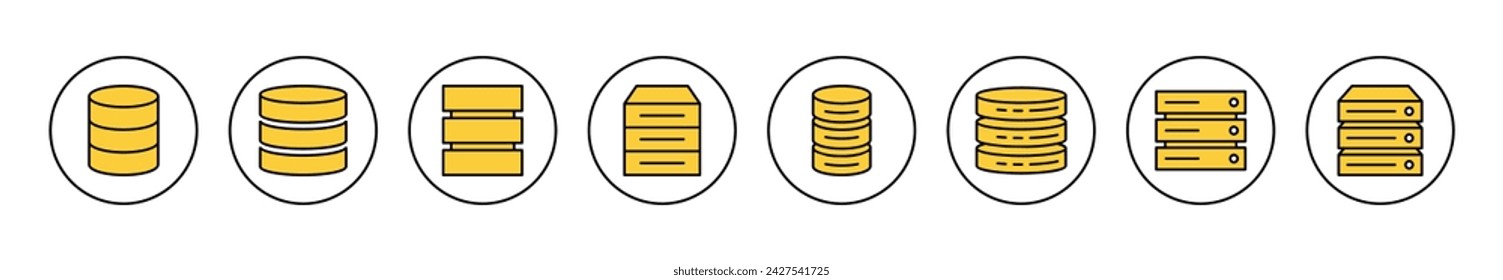Database icon set vector. database sign and symbol