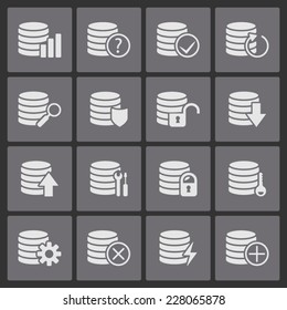 Database icon set for web