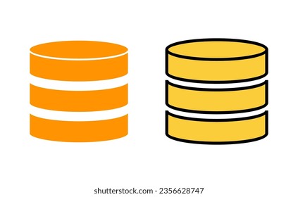 Database icon set for web and mobile app. database sign and symbol
