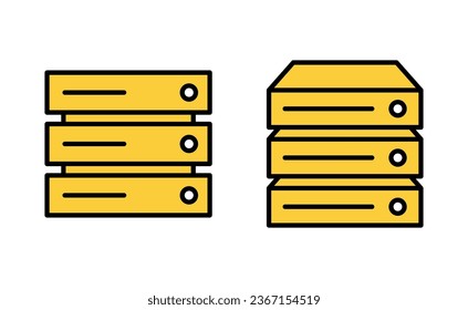 Database icon set for web and mobile app. database sign and symbol