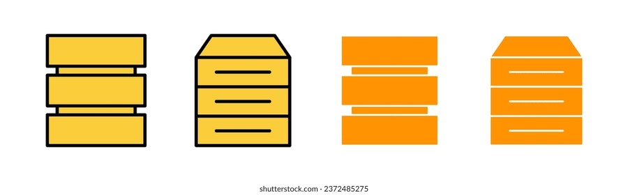 Database icon set for web and mobile app. database sign and symbol