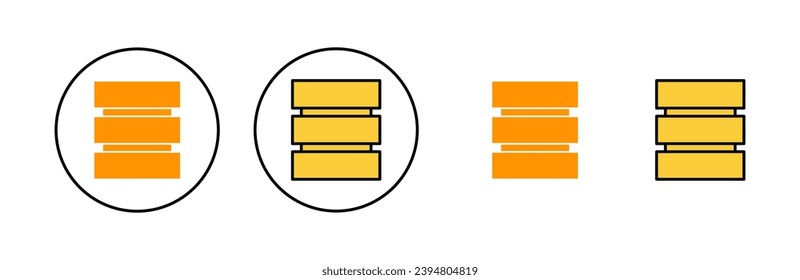 Database icon set for web and mobile app. database sign and symbol