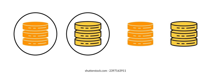 Database icon set for web and mobile app. database sign and symbol