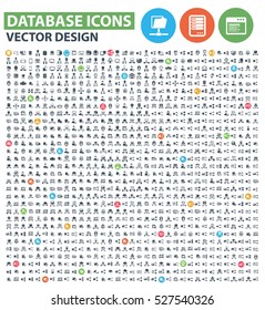 Database icon set,clean vector