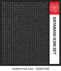Database icon set,clean vector