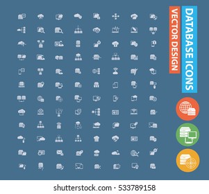 
Database icon set,clean vector