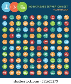 Database icon set,clean vector