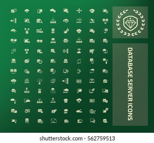Database icon set,clean vector