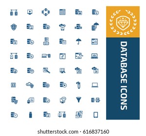 Database icon set,clean vector