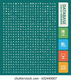Database icon set,clean vector