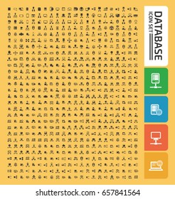 Database icon set,clean vector