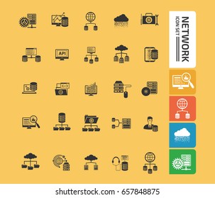 Database icon set,clean vector