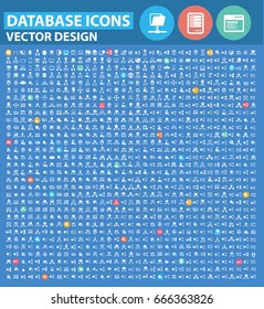 Database icon set,clean vector