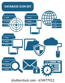 Database icon set,clean vector