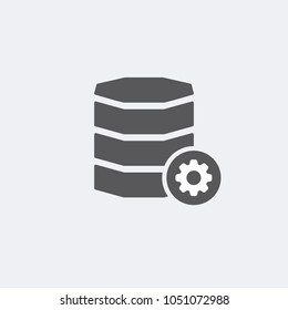 Database icon with settings sign. Database icon and customize, setup, manage, process symbol. Vector icon