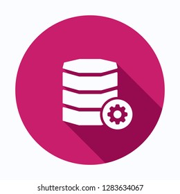 Database icon with settings sign. Database icon and customize, setup, manage, process symbol. Vector icon