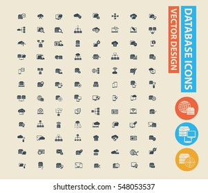 
Database icon set,vector