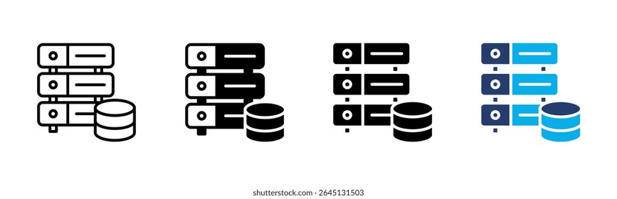 Database icon sheet multiple style collection