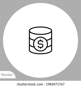 Vector de signo de icono de base de datos,Símbolo, ilustración de logotipo para web y móvil