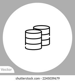 Vector de signo de icono de base de datos,Símbolo, ilustración de logotipo para web y móvil