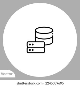 Vector de signo de icono de base de datos,Símbolo, ilustración de logotipo para web y móvil