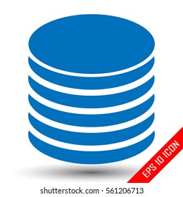 Database icon. Simple flat logo of database. Storage vector illustration.