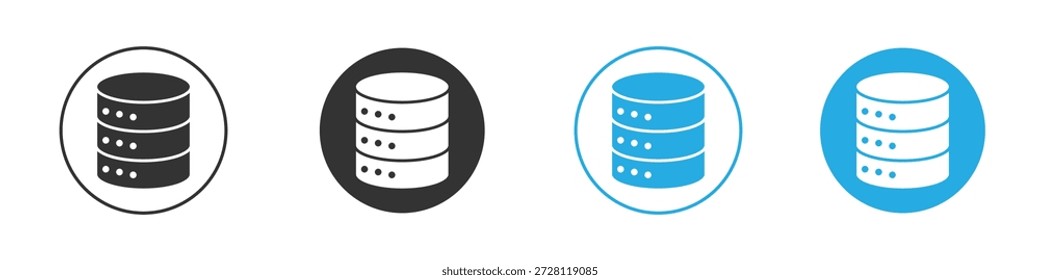 Icono de base de datos. ilustración simple diseño gráfico doodle negro