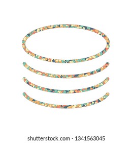 Database icon. Simple linear symbol, thin outline. Colored mosaic with polygons
