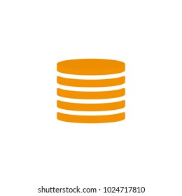 Database icon. Simple orange Vector illustration