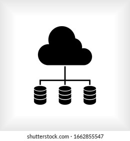 Database Icon. Storage Network Symbol. Data Management Icon. Logo Component - Vector.
