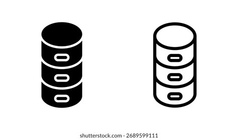 Símbolo de ícono de base de datos para App y Sitios web. símbolo de base de datos