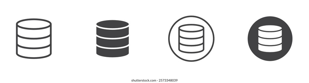 Database icon Thin line art isolated