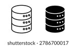 Database icon thin line and clipart style vector set