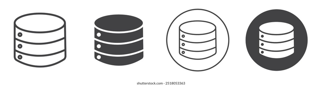 Dünne Liniendiagramm für Datenbanksymbol