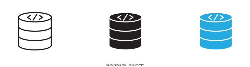 Ilustração da linha fina do ícone do banco de dados