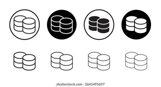 Database icon Thin line illustration set vector