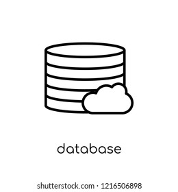 Database icon. Trendy modern flat linear vector Database icon on white background from thin line Technology collection, editable outline stroke vector illustration