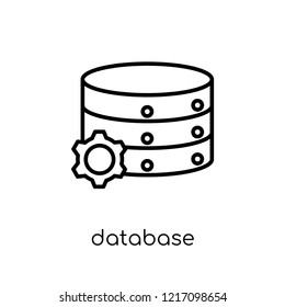 Database icon. Trendy modern flat linear vector Database icon on white background from thin line Programming collection, editable outline stroke vector illustration